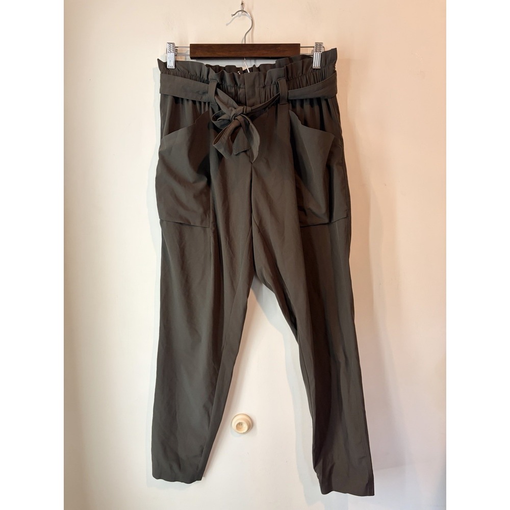 Athleta Pants Womens 6 Skyline Pant II Paperbag High Rise Tapered Belted Gray